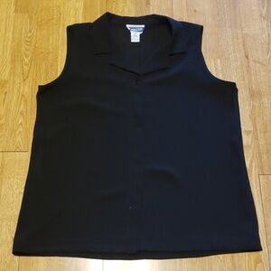 Pendleton black sleeveless career button down